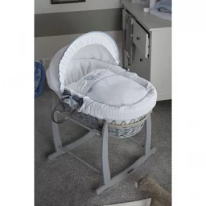Image of Over The Moon Grey Wicker Moses Basket