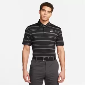 Image of Nike Dri-FIT Tour Mens Striped Golf Polo - Black