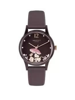 Image of Radley Ladies Purple Dog Printed Dial Silicone Strap Watch