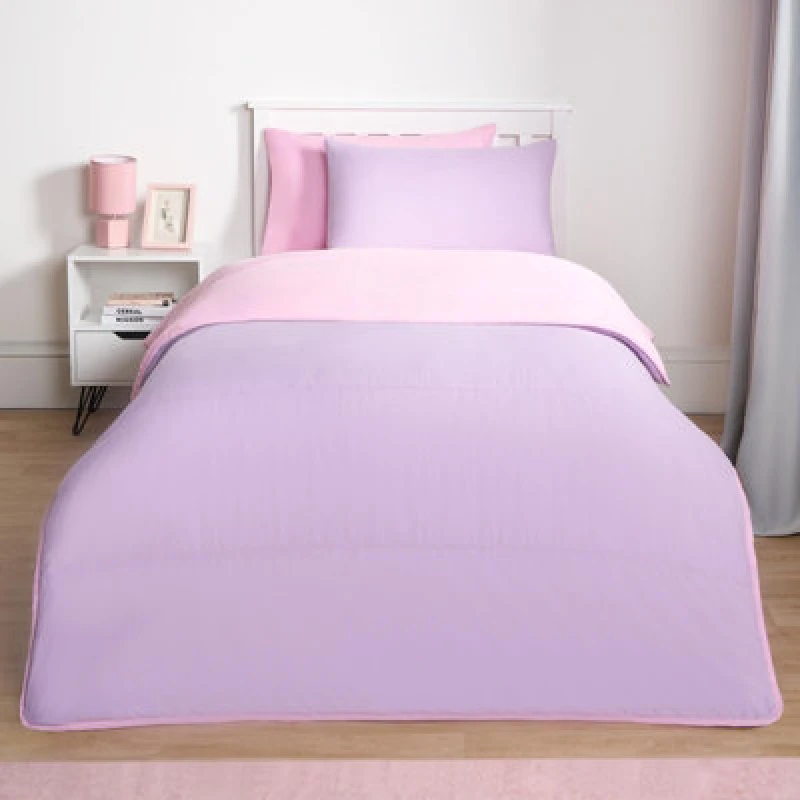 Image of OHS OHS Soft Coverless 10.5 TOG Duvet Set Pillowcase Quilted Cover in Lilac Size: Double Lilac Double Unisex 5027434197590