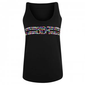 Image of Biba Logo Sequin Vest - Black