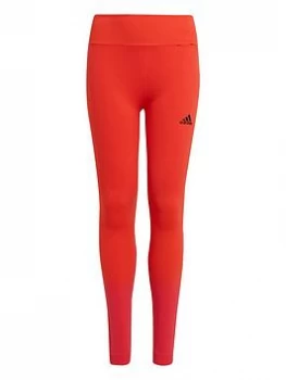 Image of adidas Junior Girls Aeroknit Tight - Red/Pink, Red/Pink, Size 14-15 Years