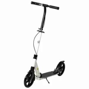 Image of Homcom Foldable Kick Scooter W/ Adjustable Height Dual Brake System White
