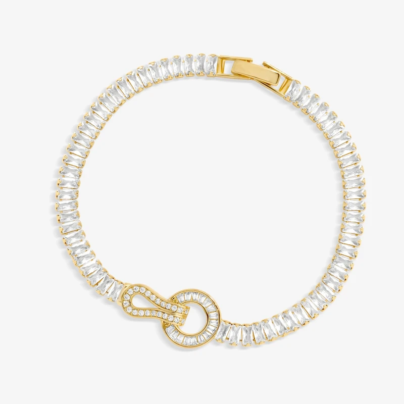 Image of Jon Richard Rhodium Plated Cubic Zirconia Circle Link Bracelet Jewellery Sets One Size Silver 72261911000