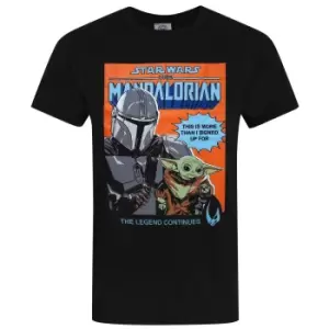 Image of Star Wars Mens Baby Yoda Poster T-Shirt (S) (Black)