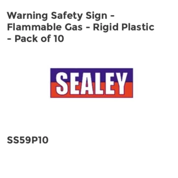 Image of Warning Safety Sign - Flammable Gas - Rigid Plastic - Pack of 10
