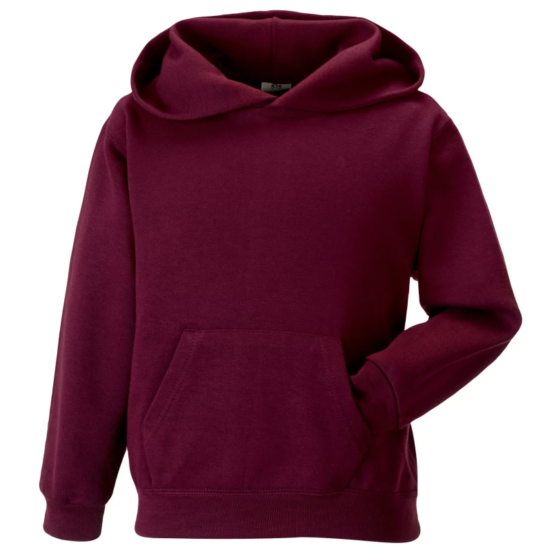Image of Jerzees Schoolwear Jerzees Schoolgear Hooded Sweatshirt in Burgundy Size: 3-4 Years Burgundy Unisex 3-4 Years