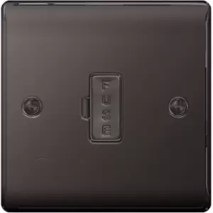 Image of BG Nexus Metal Black Nickel Fused Spur with Cable Outlet 13A - NBN55