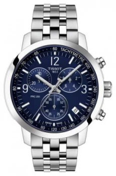 Image of Tissot PRC 200 Chronograph Blue Dial Stainless Steel Watch
