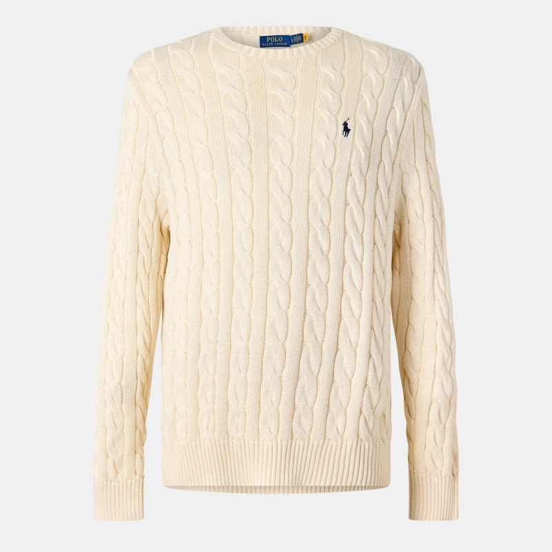 Image of Polo Ralph Lauren Cable Knit Jumper Andover Cream male XL