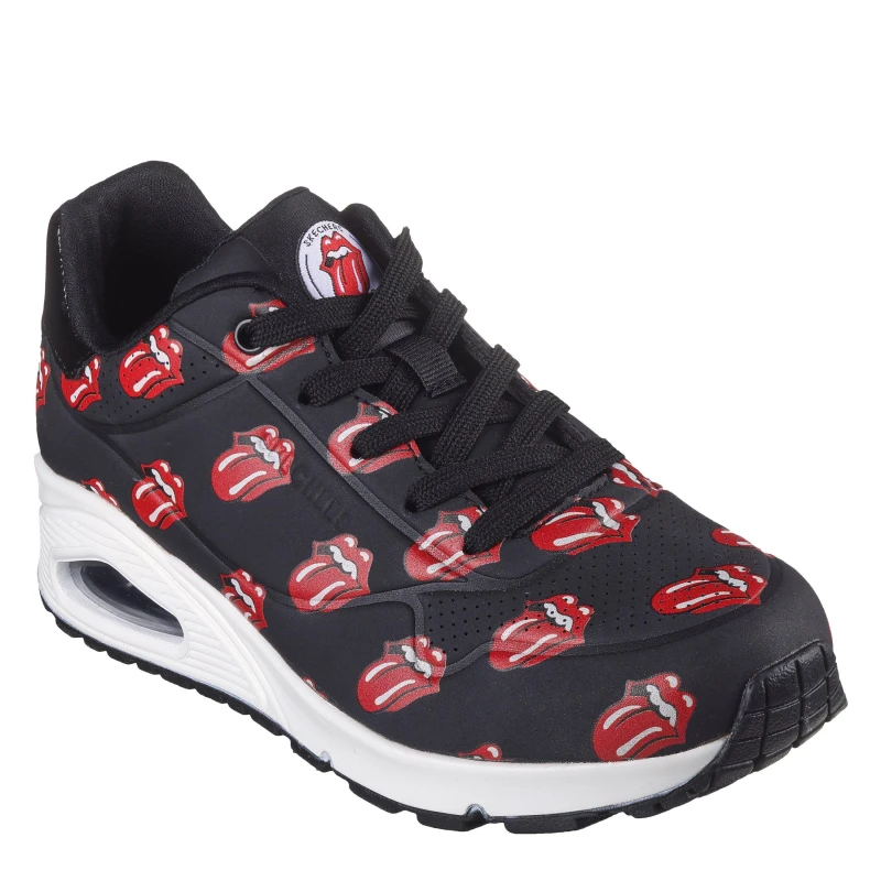 Image of Skechers Rolling Stones Repeat Lick Lyric La Low-Top Trainers Womens Black/Red female 2 (35)