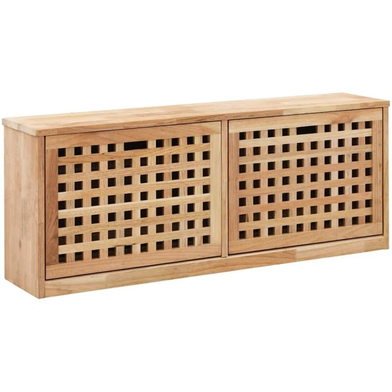 Image of VIDAXL vidaXL Shoe Storage Bench 94x20x38cm Solid Walnut Wood 8719883590639