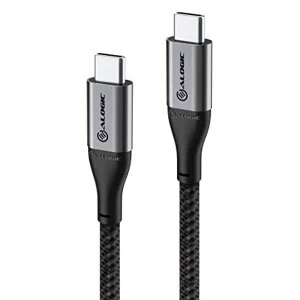 Image of ALOGIC Super Ultra USB 2.0 USB-C to USB-C Cable - 5A / 480 Mbps - Space Grey - 1.5 m