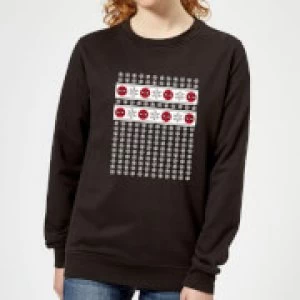 Image of Marvel Deadpool Snowflakes Womens Christmas Sweatshirt - Black