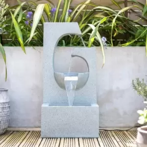 Image of Easy Fountain - Ango Falls LED Garden Water Feature Fountain Modern Grey