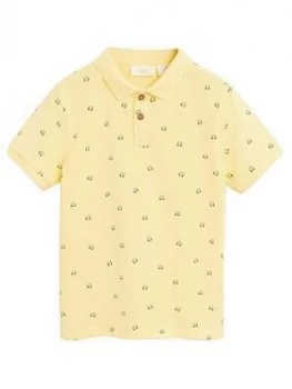 Image of Mango Boys Printed Short Sleeve Polo - Yellow
