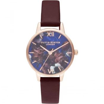 Image of Midi Lapis Lazuli & Burgundy Watch