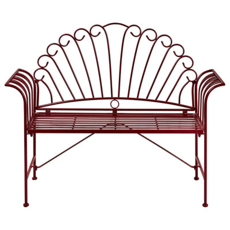 Image of Beliani Garden Bench Cavinia 125cm Metal Burgundy