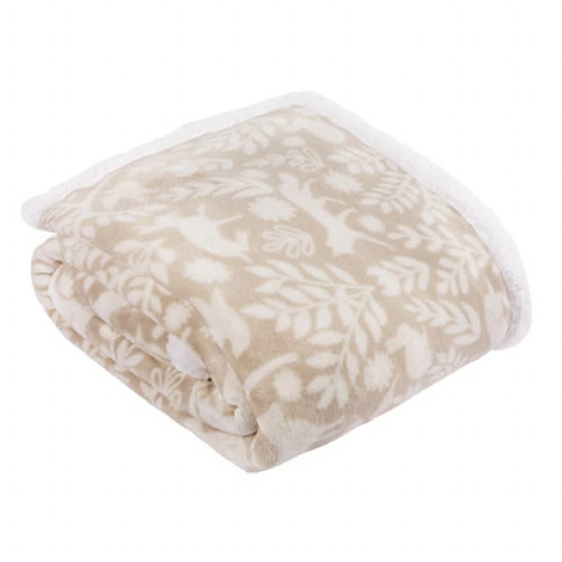 Image of Furn Furn Skandi Woodland Fleece Throw in Beige Size: 140cm x 180cm Beige 140cm x 180cm Unisex 5025532831330