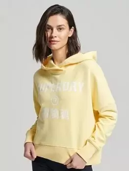 Image of Superdry Code Core Sport Hoodie - Yellow, Yellow, Size 16, Women