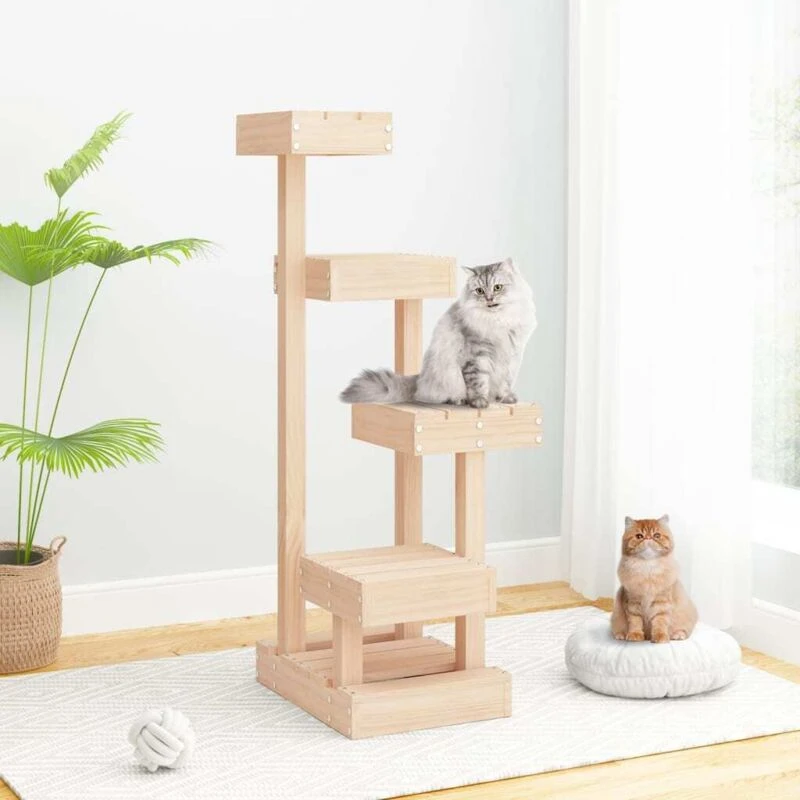 Image of VIDAXL Cat Tree 45.5x49x103cm Solid Wood Pine Vidaxl 8720845683665