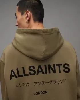 Image of AllSaints Underground Relaxed Fit Pullover Hoodie