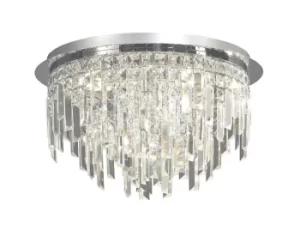 Image of Maddison Flush Ceiling Round 6 Light Polished Chrome, Crystal