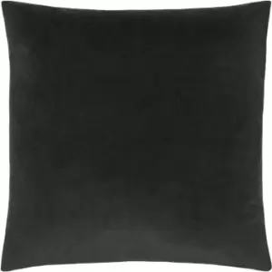 Image of Evans Lichfield Sunningdale Velvet Cushion Cover (50cm x 50cm) (Charcoal)