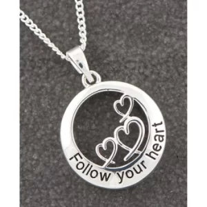Image of Pretty Silver Plated Sentiment Necklace Heart