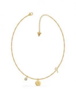 Image of Guess Peony Charm Crystal Necklace