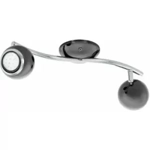 Image of Loops - Flush 2 Spots Ceiling Light Colour Nickel Chrome Plated Steel Bulb GU10 2x3W