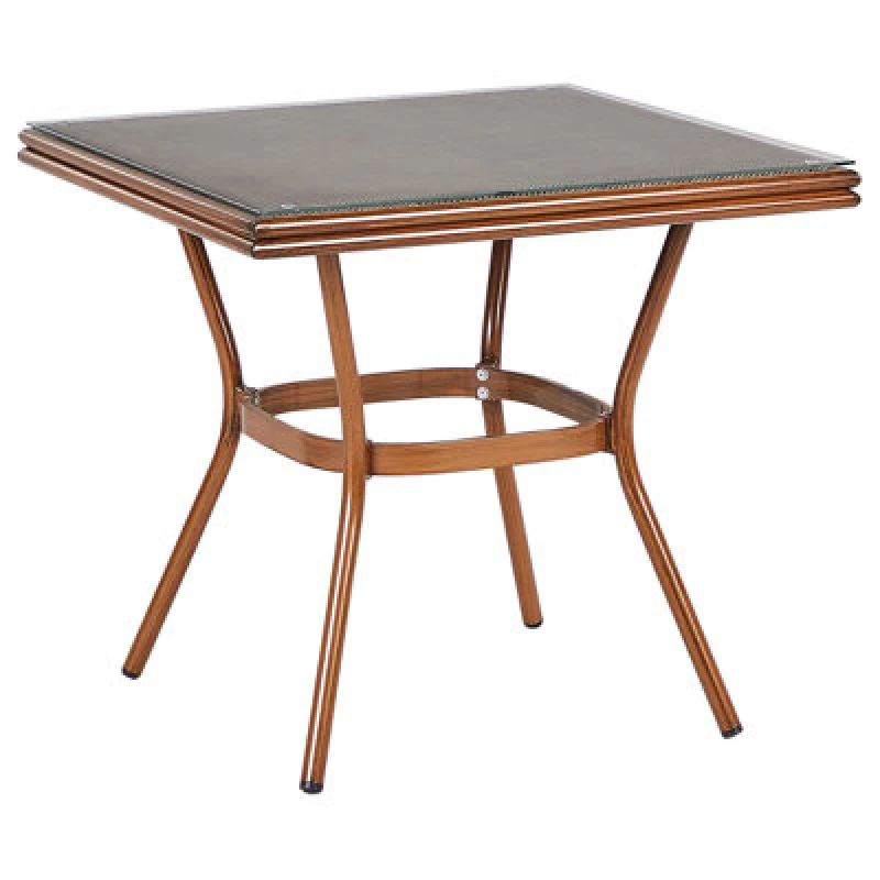 Image of Beliani Garden Dining Table Caspri Ii 80 Cm 80 Cm Glass Grey