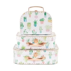 Image of Sass & Belle Pastel Cactus Set of 3 Suitcases