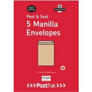 Image of Envelopes C5 Peel and Seal Manilla 115gsm Pack of 200 9731326