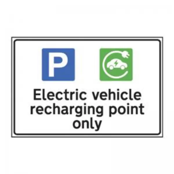 Image of &rsquo;Electric Vehicle Recharging Point Only&rsquo; Sign - SPC14979