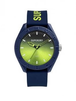 Image of Superdry Blue & Green Strap Watch, Green, Men