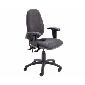Image of TC Office Calypso Twin Lever Ergonomic Chair with Lumber Pump and Height Adjustable Arms, Charcoal