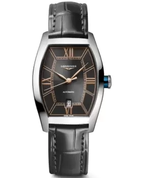 Image of Longines Evidenza Automatic Grey Dial Leather Strap Womens Watch L2.142.4.56.2 L2.142.4.56.2