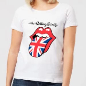 Image of Rolling Stones UK Tongue Womens T-Shirt - White - S