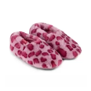 Image of totes Leopard Print Kid's Short Full Back Slippers Pink