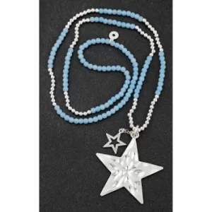 Image of Beadz Silver Plated Multi Stars Necklace Blue