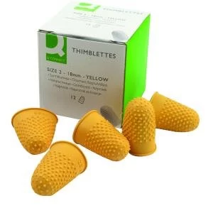 Image of Q-Connect Thimblettes Size 2 Yellow Pack of 12 KF21510