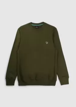 Image of Paul Smith Mens Reg Fit Zebra Sweatshirt In Green