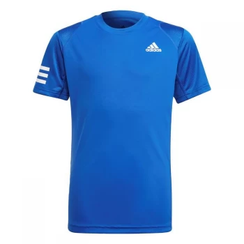 Image of adidas Club Tennis 3-Stripes T-Shirt Kids - Bold Blue / White