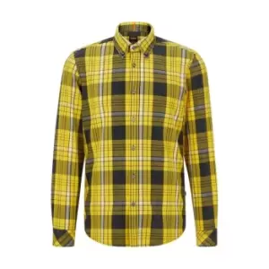 Image of Boss Hugo Boss Rickert Chequered Shirt - Yellow
