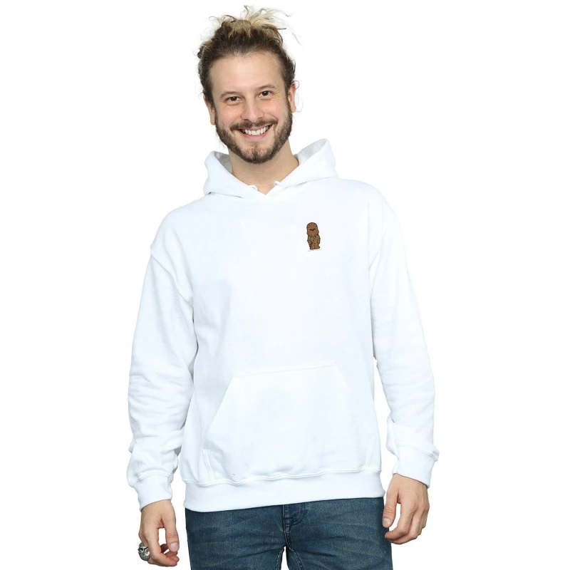 Image of Star Wars Star Wars Men Chewbacca Chest Print Hoodie in White Size: Small White S Male 5057864338782