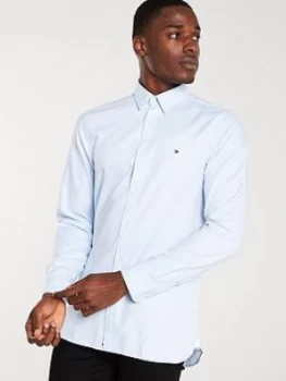 Image of Tommy Hilfiger Four Way Stretch Long Sleeved Shirt - Chambray Blue