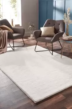 Image of Washable Faux Fur Ivory Rug 67X200