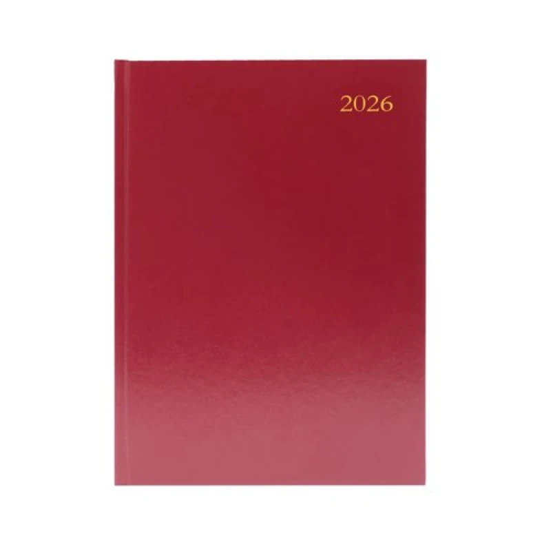 Image of 5 Star Desk Diary Week To View A5 Burgundy 2026 KFA53BG26