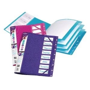 Image of Snopake FileLastic 8-Part File Electra Assorted Pack of 5 14965